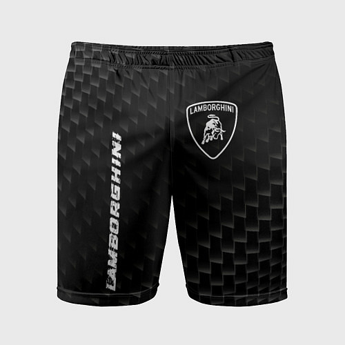 Мужские спортивные шорты Lamborghini карбоновый фон / 3D-принт – фото 1