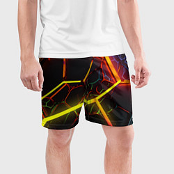 Шорты спортивные мужские Неоновые трубки, цвет: 3D-принт — фото 2