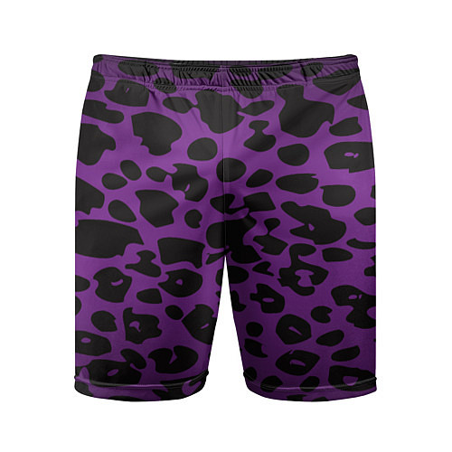 Мужские спортивные шорты Фиолетовый леопард / 3D-принт – фото 1