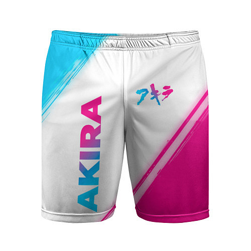 Мужские спортивные шорты Akira neon gradient style: надпись, символ / 3D-принт – фото 1