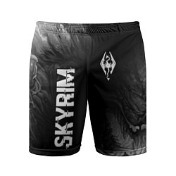 Мужские спортивные шорты Skyrim glitch на темном фоне: надпись, символ