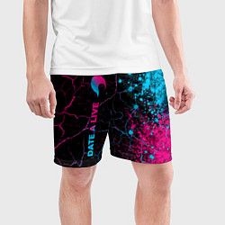 Шорты спортивные мужские Date A Live - neon gradient: по-вертикали, цвет: 3D-принт — фото 2