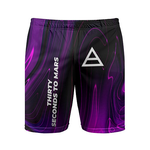 Мужские спортивные шорты Thirty Seconds to Mars violet plasma / 3D-принт – фото 1