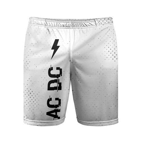Мужские спортивные шорты AC DC glitch на светлом фоне: по-вертикали / 3D-принт – фото 1