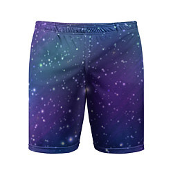 Мужские спортивные шорты Фиолетовая розовая звездная туманность в космосе