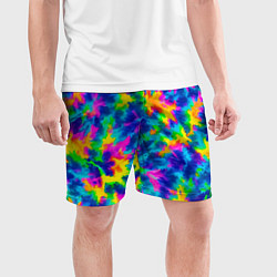 Шорты спортивные мужские Тай-дай цветные краски, цвет: 3D-принт — фото 2