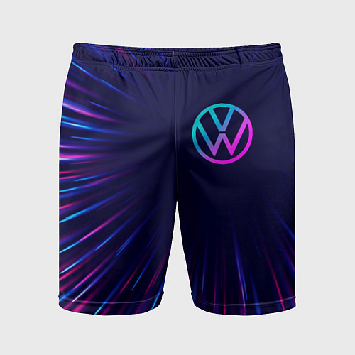 Мужские спортивные шорты Volkswagen neon speed lines / 3D-принт – фото 1