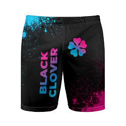Мужские спортивные шорты Black Clover - neon gradient: надпись, символ
