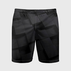 Шорты спортивные мужские Чёрные геометрические блоки, цвет: 3D-принт