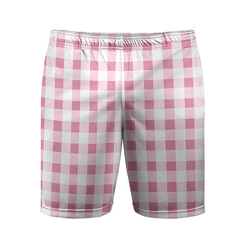 Мужские спортивные шорты Барби-розовый: клетка / 3D-принт – фото 1