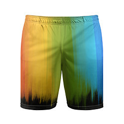 Шорты спортивные мужские Летняя радуга, цвет: 3D-принт