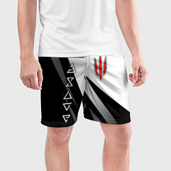 Шорты спортивные мужские The witcher - знаки, цвет: 3D-принт — фото 2
