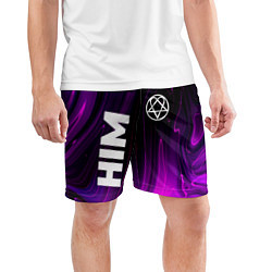 Шорты спортивные мужские HIM violet plasma, цвет: 3D-принт — фото 2