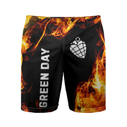 Шорты спортивные мужские Green Day и пылающий огонь, цвет: 3D-принт