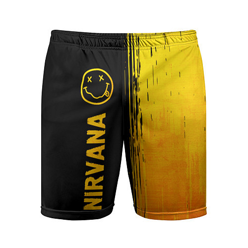 Мужские спортивные шорты Nirvana - gold gradient: по-вертикали / 3D-принт – фото 1
