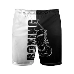 Шорты спортивные мужские Boxing чёрно-белое, цвет: 3D-принт