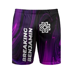 Шорты спортивные мужские Breaking Benjamin violet plasma, цвет: 3D-принт
