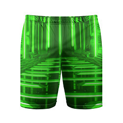 Мужские спортивные шорты Зеленые световые объекты