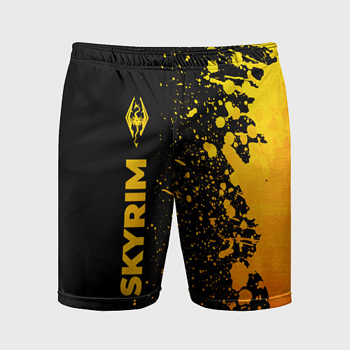 Мужские спортивные шорты Skyrim - gold gradient: по-вертикали / 3D-принт – фото 1