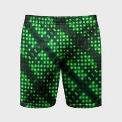 Шорты спортивные мужские Яркие зеленые точки, цвет: 3D-принт