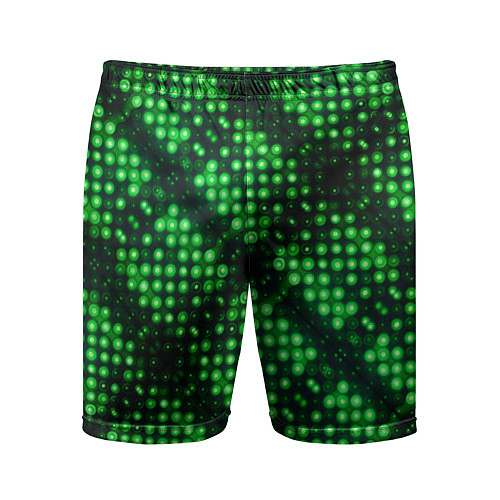 Мужские спортивные шорты Яркие зеленые точки / 3D-принт – фото 1