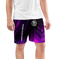 Шорты спортивные мужские Three Days Grace violet plasma, цвет: 3D-принт — фото 2