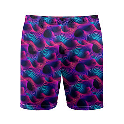 Шорты спортивные мужские Абстракция паттерн фиолетовые цвета, цвет: 3D-принт