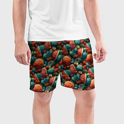 Шорты спортивные мужские Тропические фрукты паттерн, цвет: 3D-принт — фото 2