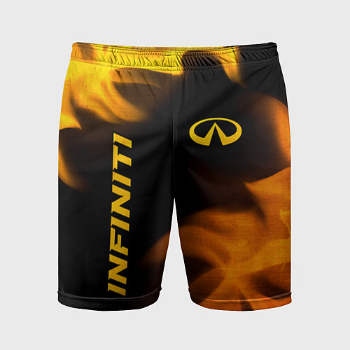 Мужские спортивные шорты Infiniti - gold gradient: надпись, символ / 3D-принт – фото 1