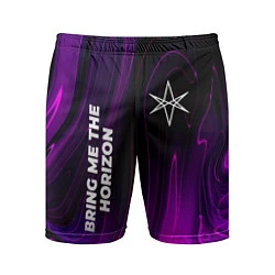 Шорты спортивные мужские Bring Me the Horizon violet plasma, цвет: 3D-принт