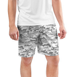 Шорты спортивные мужские Камуфляж серый, цвет: 3D-принт — фото 2