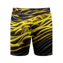 Шорты спортивные мужские Золотые волны, цвет: 3D-принт