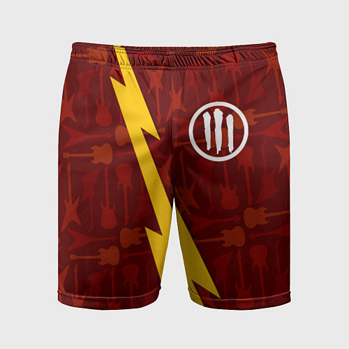 Мужские спортивные шорты Three Days Grace гитары и молния / 3D-принт – фото 1