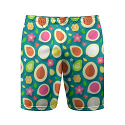 Мужские спортивные шорты Текстура авокадо и цветы
