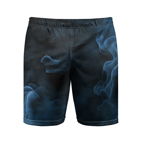Мужские спортивные шорты Синий туман текстура от нейросети / 3D-принт – фото 1