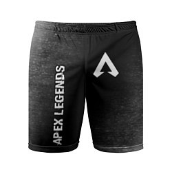 Мужские спортивные шорты Apex Legends glitch на темном фоне: надпись, симво