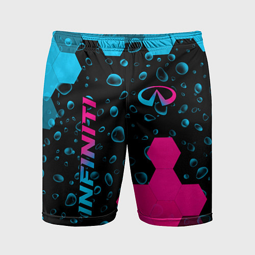 Мужские спортивные шорты Infiniti - neon gradient: надпись, символ / 3D-принт – фото 1
