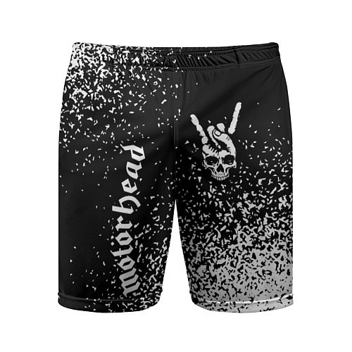 Мужские спортивные шорты Motorhead и рок символ на темном фоне / 3D-принт – фото 1