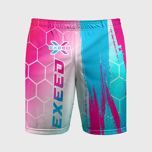 Мужские спортивные шорты Exeed neon gradient style: по-вертикали / 3D-принт – фото 1