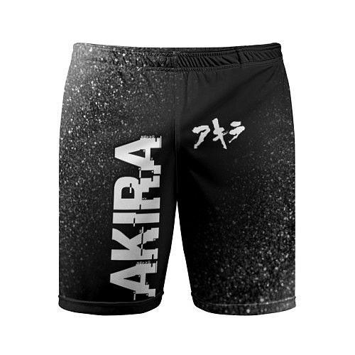 Мужские спортивные шорты Akira glitch на темном фоне: надпись, символ / 3D-принт – фото 1