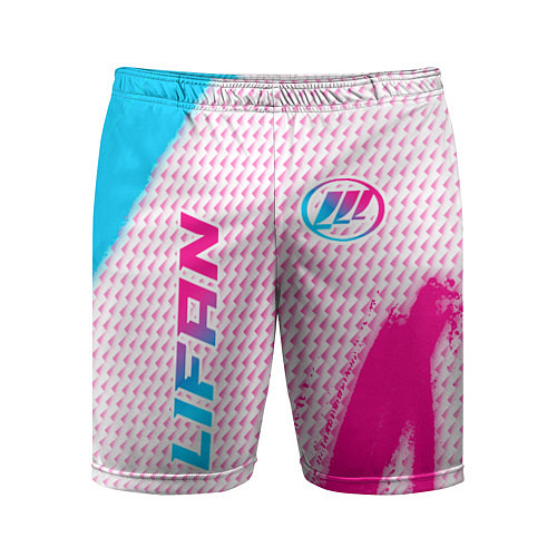 Мужские спортивные шорты Lifan neon gradient style: надпись, символ / 3D-принт – фото 1