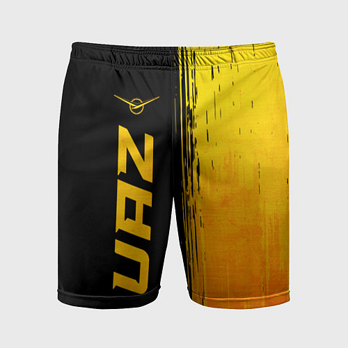 Мужские спортивные шорты UAZ - gold gradient: по-вертикали / 3D-принт – фото 1