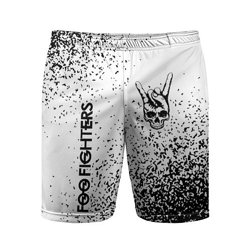 Мужские спортивные шорты Foo Fighters и рок символ на светлом фоне / 3D-принт – фото 1