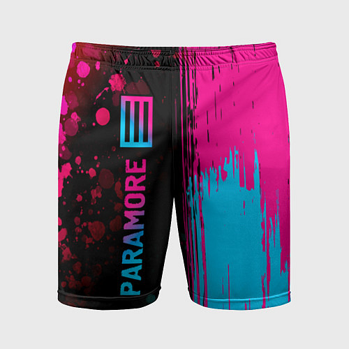 Мужские спортивные шорты Paramore - neon gradient: по-вертикали / 3D-принт – фото 1