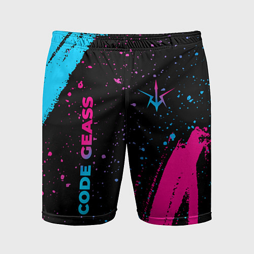 Мужские спортивные шорты Code Geass - neon gradient: надпись, символ / 3D-принт – фото 1