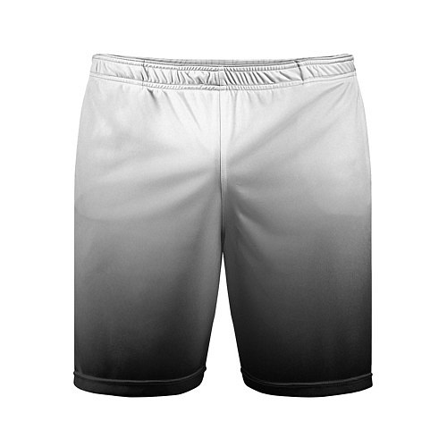 Мужские спортивные шорты Бело-чёрный градиент / 3D-принт – фото 1