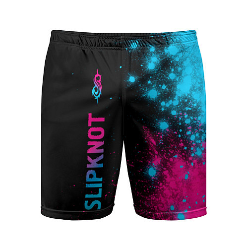 Мужские спортивные шорты Slipknot - neon gradient: по-вертикали / 3D-принт – фото 1