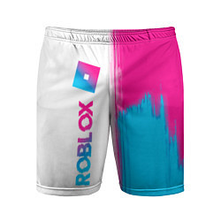 Шорты спортивные мужские Roblox neon gradient style: по-вертикали, цвет: 3D-принт