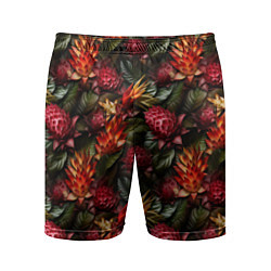 Мужские спортивные шорты Тропические цветы