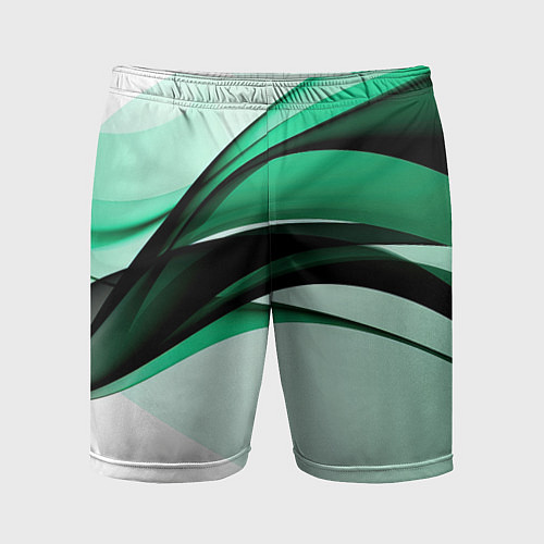 Мужские спортивные шорты White green black / 3D-принт – фото 1